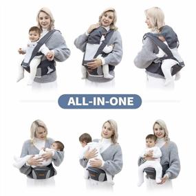 img 3 attached to Besrey Baby Carrier Front Facing Holder, Hip Seat For Walk, Men Carrier Face In Out Ward,Newborn Toddler Chest Carrier Women Plus Size, Happy Mom Dad Wrap Kangaroo Infant Body Carrier 360