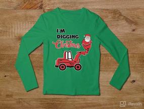 img 1 attached to Kids' Tractors Ugly Christmas Sweater Long Sleeve Sweatshirt – I'm Digging Tshirt