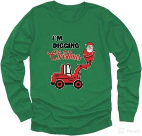 img 4 attached to Kids' Tractors Ugly Christmas Sweater Long Sleeve Sweatshirt – I'm Digging Tshirt