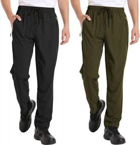 img 4 attached to Men'S Athletic Pants: PRIESSEI Lightweight Running Jogger Quick Dry Workout Sweatpants With Zipper Pockets