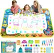 kids doodle mat 47x35 inches water drawing board no mess coloring writing educational toys for boys girls age 3-12 years old toddler logo