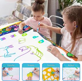 img 2 attached to Kids Doodle Mat 47X35 Inches Water Drawing Board No Mess Coloring Writing Educational Toys For Boys Girls Age 3-12 Years Old Toddler