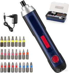 img 4 attached to 🔧 Dextra Cordless Screwdriver Set - 4V Electric Rechargeable Screw Gun with 4 Torque Settings, 25 Magnetic Bits, USB Charging, and LED Work Light - Ideal for Laptop, Computer, Bicycle Repair