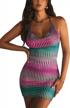 velius women's sexy halter lace up backless colorful stripe party bodycon mini dress logo