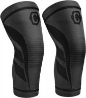 2 pack knee compression sleeve: maximum support for women & men during running, workout, hiking and sports! logo