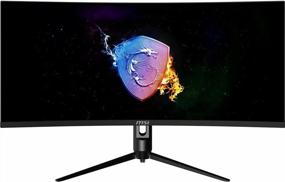 img 4 attached to MSI Optix MAG342CQR Curved Gaming Monitor with 1500R Curvature, Pivot Adjustment, Adaptive Sync, and 3440X1440 HD Resolution