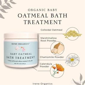 img 2 attached to 🛁 Baby Oatmeal Bath Treatment Powder for Hydration, Soothing, and Eczema Relief - Irene Organics (1 Pack)