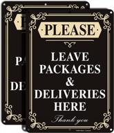 faittoo please leave packages and deliveries here sign, 2-pack 14 x 10 inch reflective aluminum sign, uv protected and weatherproof, durable ink, easy to install and read, indoor/ outdoors use logo