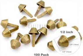 img 2 attached to 100PCS Antique Brass Cone Brads Purse Feet With Multiple Sizes For Handbags And Flat Nailheads Spike Prong Studs - CRAFTMEMORE