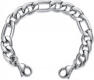 customize your medical alert with linnalove's interchangeable stainless steel figaro chain bracelet logo