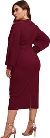 img 3 attached to 👗 Verdusa Surplice Bishop Bodycon Dress: Embrace Elegance in Women's Clothing!