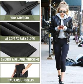 img 2 attached to Capri Yoga Pants For Women With High Waist And Pockets - Ideal For Workouts, Running, And High-Days