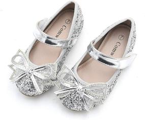 img 4 attached to Туфли для девочек Comway Toddler Ballerina Wedding DSD 1 SILVER ~ Балетки