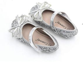 img 3 attached to Туфли для девочек Comway Toddler Ballerina Wedding DSD 1 SILVER ~ Балетки