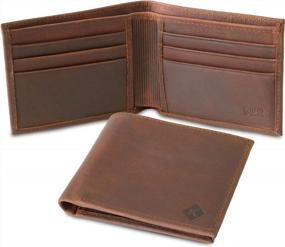 img 4 attached to Kolossus Wallet For Men, Full Grain Leather, Minimalist Slim, RFID Blocking, Billfold With 6 Card Slots (Brown)
