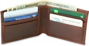 img 2 attached to Kolossus Wallet For Men, Full Grain Leather, Minimalist Slim, RFID Blocking, Billfold With 6 Card Slots (Brown)