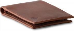 img 1 attached to Kolossus Wallet For Men, Full Grain Leather, Minimalist Slim, RFID Blocking, Billfold With 6 Card Slots (Brown)