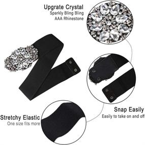 img 1 attached to 💎 Dorchid Rhinestone Crystal Cummerbund Waistband - Women's Belts & Accessories