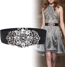 img 3 attached to 💎 Dorchid Rhinestone Crystal Cummerbund Waistband - Women's Belts & Accessories