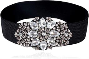 img 4 attached to 💎 Dorchid Rhinestone Crystal Cummerbund Waistband - Women's Belts & Accessories