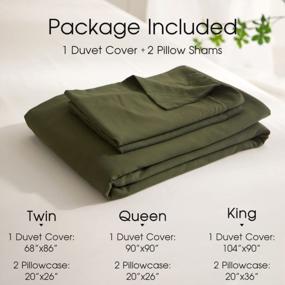 img 3 attached to ROOMLIFE Olive Green Boho Bedding Duvet Cover Set 100% Washed Fabric Soft Cozy Textured Breathable Durable Bed Set 1 Comfy Army Green Comforter Cover+2 Pillowcases (Olive Green , Twin)