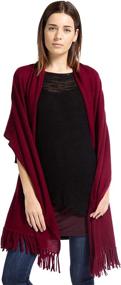 img 2 attached to Fishers Finery Womens Cashmere Fringe Women's Accessories : Scarves & Wraps