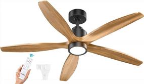 img 4 attached to Ensenior Ceiling Fan With Lights Remote Control, W1-3, 52 Inch, Black, DC Motor