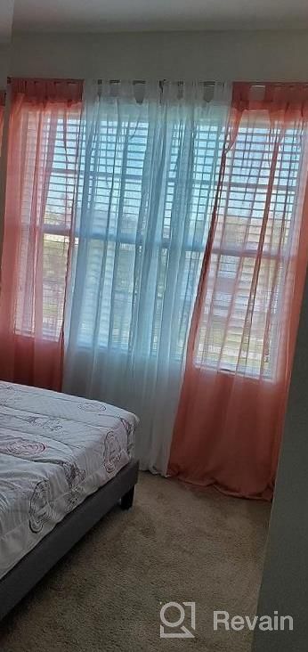 img 1 attached to Linen Blend Sheer Curtains 63 Inches, Set Of 2 Textured Woven Sheers With Tab Top, Light Filtering Drapes For Bedroom And Living Room Décor In Sea Mist By H.VERSAILTEX review by Corey Milton