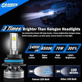 img 2 attached to Fahren 9007/HB5 LED Headlight Bulbs: 70W 14000LM Super 💡 Bright Conversion Kit - Cool White IP68 Waterproof, Pack of 2