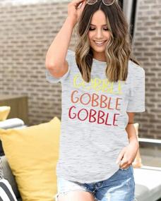 img 2 attached to Women'S Grateful And Blessed Thanksgiving Tee: DUTUT Gobble Gobble Turkey T-Shirt