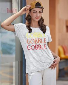img 1 attached to Женская футболка Grateful And Blessed на День Благодарения: футболка DUTUT Gobble Gobble Turkey