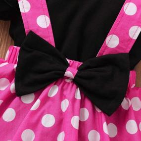 img 1 attached to Polka Dot Overall Dress With Ruffle Cloth And Matching Bow Skirt Set For Baby Girls