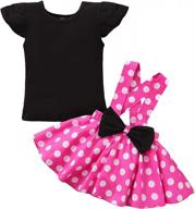 polka dot overall dress with ruffle cloth and matching bow skirt set for baby girls логотип