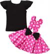 polka dot overall dress with ruffle cloth and matching bow skirt set for baby girls logo
