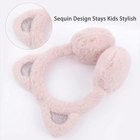 img 1 attached to Kids' Ear Muffs With Bear Ears And Tie Dye Winter Fleece For Cold Weather - LUCKYBUNNY