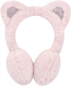 img 4 attached to Kids' Ear Muffs With Bear Ears And Tie Dye Winter Fleece For Cold Weather - LUCKYBUNNY