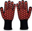 protect your hands while cooking with 932°f heat resistant gloves - anti-slip silicone grilling mitts for bbq, oven, baking - ideal for men and women in black logo