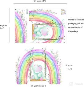 img 2 attached to Runtoo Rainbow Elephant Stickers Nursery