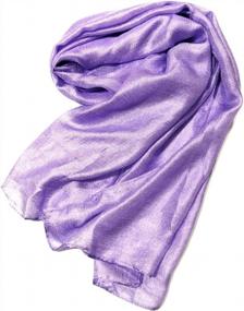 img 4 attached to Shanlin Solid Color Silk Feel Long Scarves
