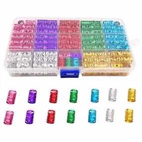img 4 attached to 170 Pieces Multicolor Aluminum Dreadlocks Beads Hair Decoration Braiding Jewelry - Not Break Easily.