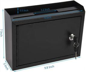 img 2 attached to KYODOLED Wall Mounted Locking Suggestion Box With Key Drop - Safe Mailbox, Ballot & Donation Box - 9.8" W X 3" D X 7" H - Black