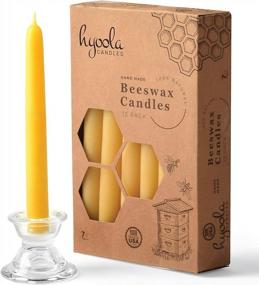 img 2 attached to Natural Beeswax Taper Candles 12 Pack - Handcrafted, Pure, Scented Bee Wax Candle - Golden Yellow, Decorative, Tall - 7 Hour Burn Time From Hyoola