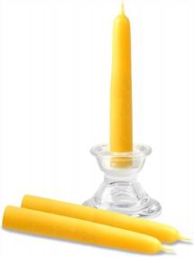 img 1 attached to Natural Beeswax Taper Candles 12 Pack - Handcrafted, Pure, Scented Bee Wax Candle - Golden Yellow, Decorative, Tall - 7 Hour Burn Time From Hyoola