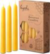 natural beeswax taper candles 12 pack - handcrafted, pure, scented bee wax candle - golden yellow, decorative, tall - 7 hour burn time from hyoola logo
