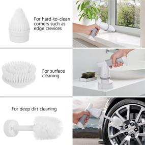 img 3 attached to 🧼 SKD Powerful Electric Spin Scrubber - 6 Brush Heads, Portable Shower, Bathroom, Kitchen, Floor Tile, Car Polishing