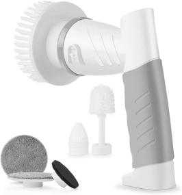 img 4 attached to 🧼 SKD Powerful Electric Spin Scrubber - 6 Brush Heads, Portable Shower, Bathroom, Kitchen, Floor Tile, Car Polishing