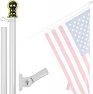 g128 6ft tangle-free aluminum spinning flagpole deluxe - wall mounted commercial/residential flag pole (white, no flag included) logo