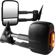 powered heated towing side mirrors with turn signal compatible with 2003-2006 silverado, suburban, avalanche, sierra, yukon - dna motoring twm-001-t888-bk-sm logo