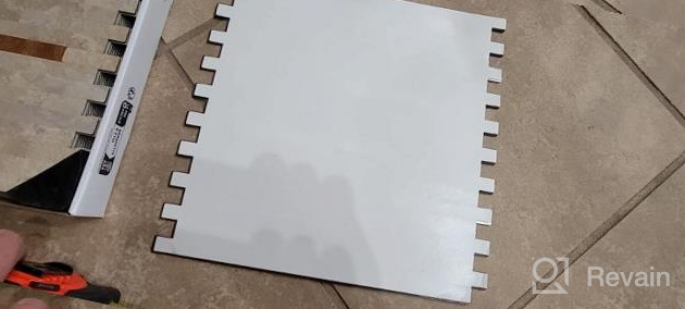 img 1 attached to Peel And Stick Backsplash Tile: LONGKING 10-Sheet PVC Tiles In Ecru Slate For Kitchen, Bathroom Vanities, And Fireplace Décor review by Tom Bailey