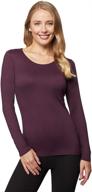 🍆 women’s eggplant lightweight thermal scoop top, long sleeve baselayer by 32 degrees heat logo
